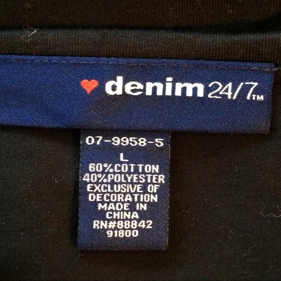 Denim 24/7 Black & Gold Embellished Tunic NWOT - Picture 6 of 8